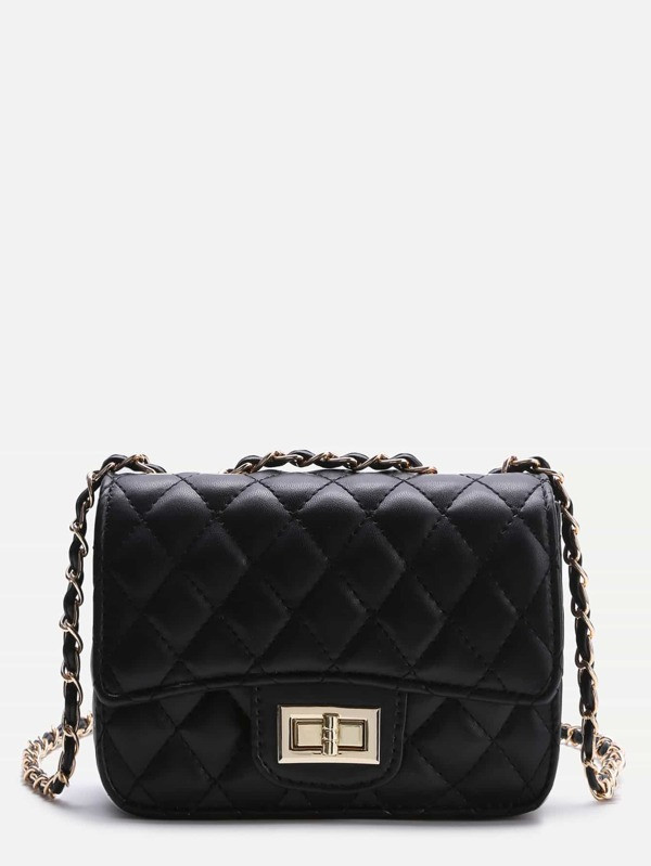 Black Twist Lock Crossbody Bag | SHEIN