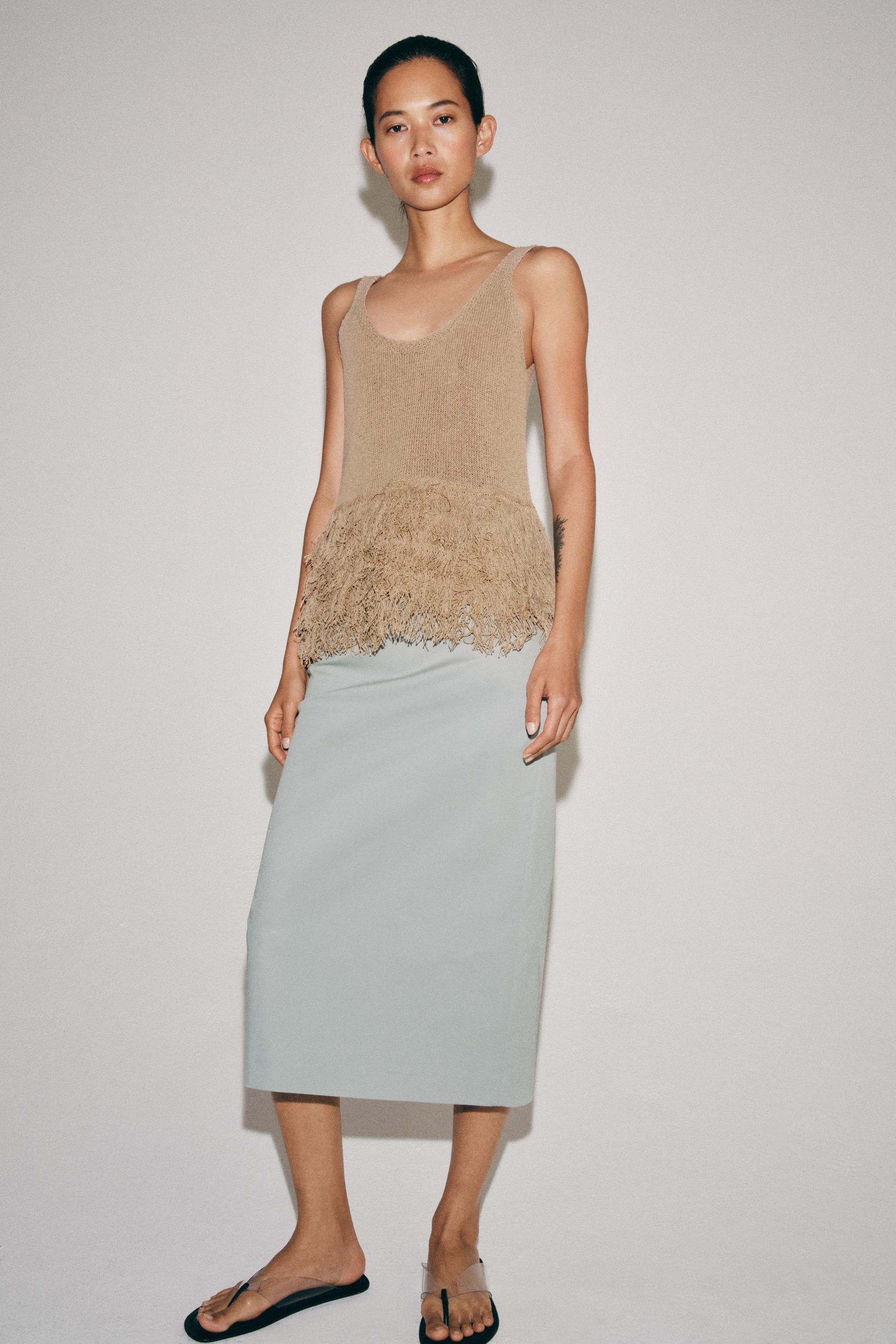 FRINGED KNIT TOP | Zara UK