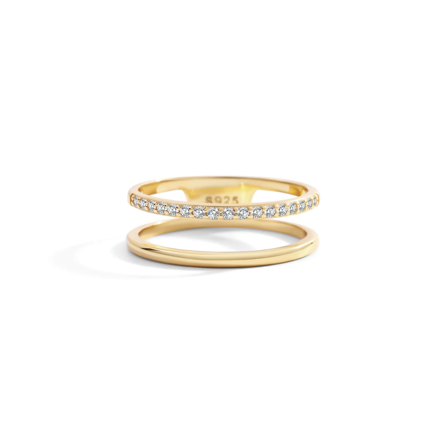 Double Band Pave Ring | Mint & Lily