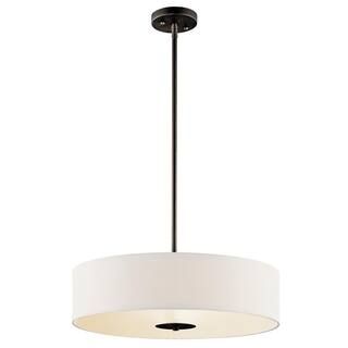 20 in. 3-Light Olde Bronze Transitional Kitchen Convertible Pendant Hanging Light | The Home Depot