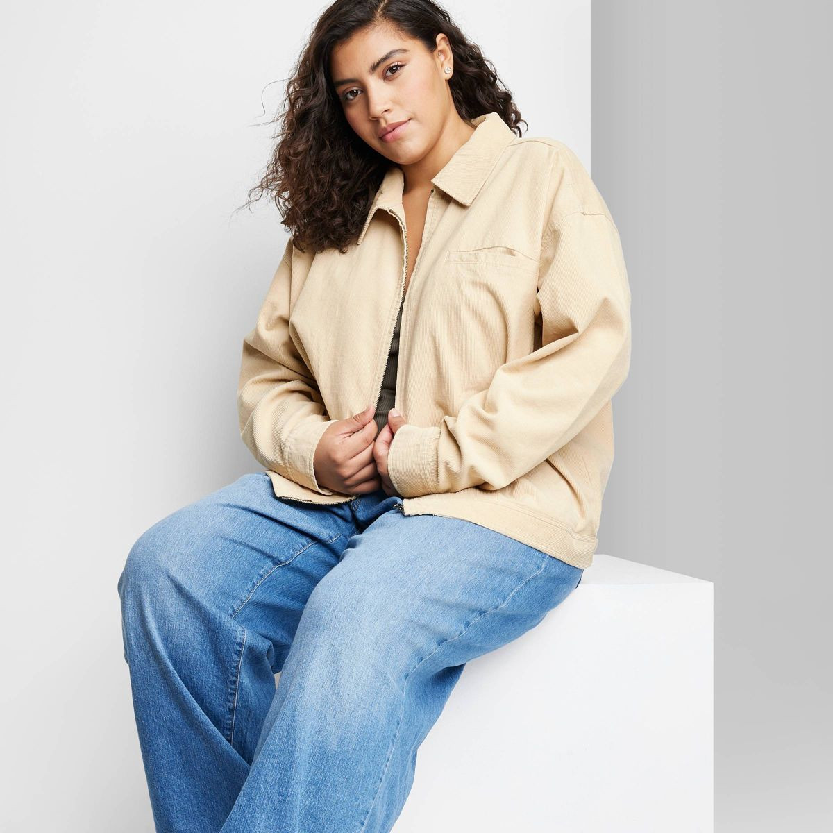 Women's Boxy Zip-Up Cord Jacket - Wild Fable™ | Target