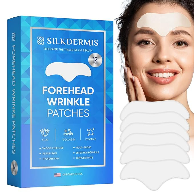 Forehead Wrinkle Patches 12Pcs with Aloe, Collagen, Vitamin E, Anti Wrinkle Patches, Forehead Wri... | Amazon (US)