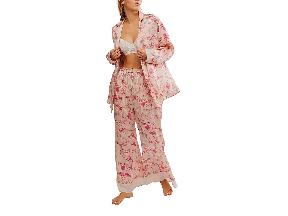 Free People Dreamy Days Pajama Set Women's Pajama Sets Tea Combo : XL, Polyester | Zappos