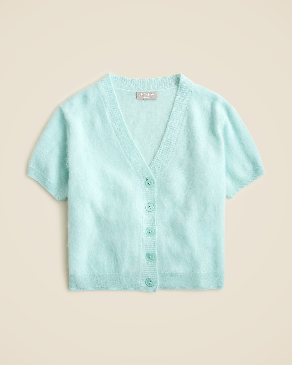 Brushed cashmere short-sleeve cardigan | J. Crew US