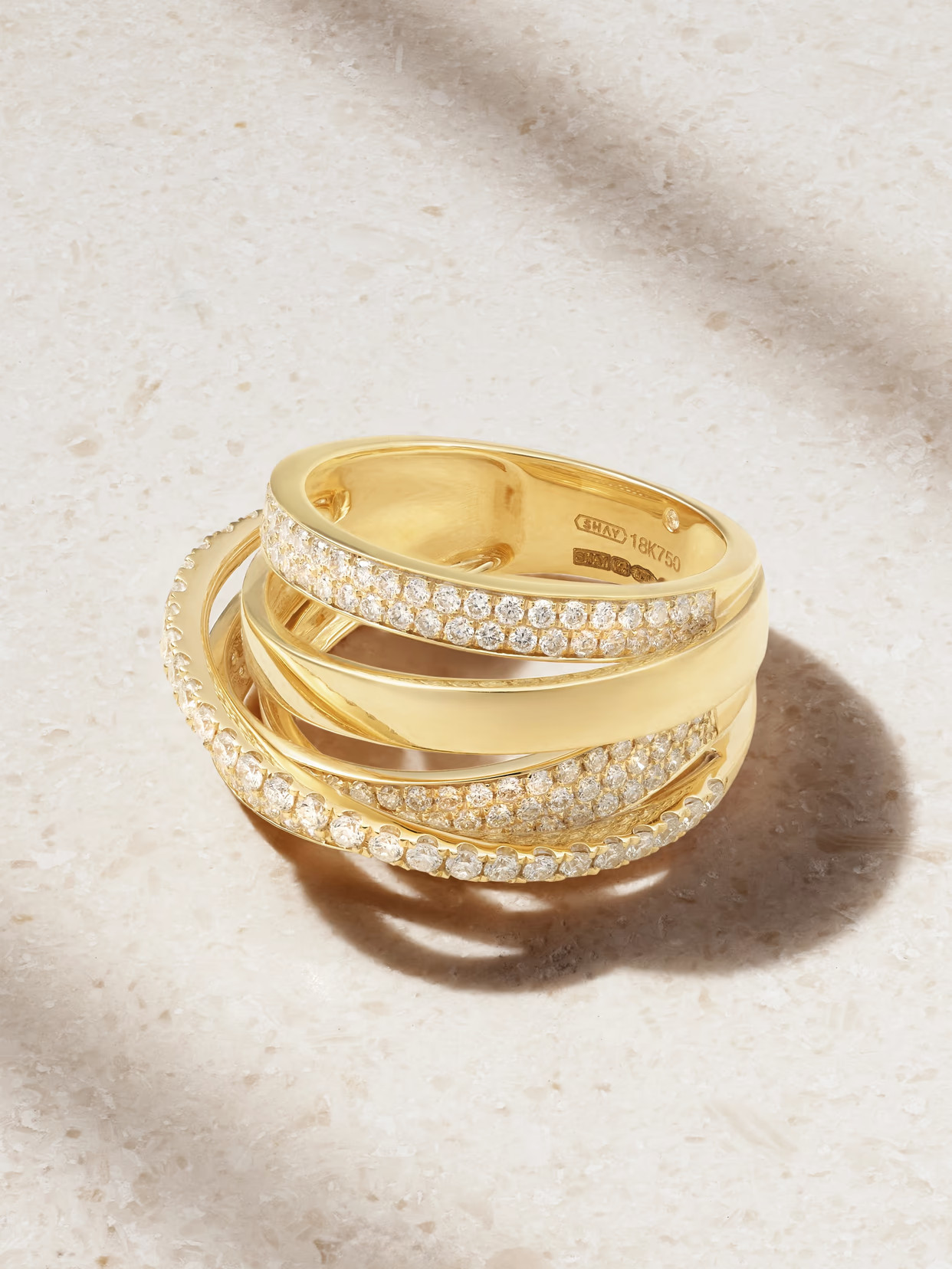 SHAY - Orbit 18-karat Gold Diamond Ring - 6 | NET-A-PORTER (US)