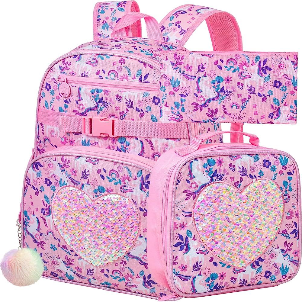 3PCS Backpack for Boys Girls, Unicorn Dinosaur Backpacks for Elementary Students, 16" Kid Bookbag... | Amazon (US)