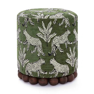 Bergenfield Leopard Jacquard Ottoman | Wayfair North America