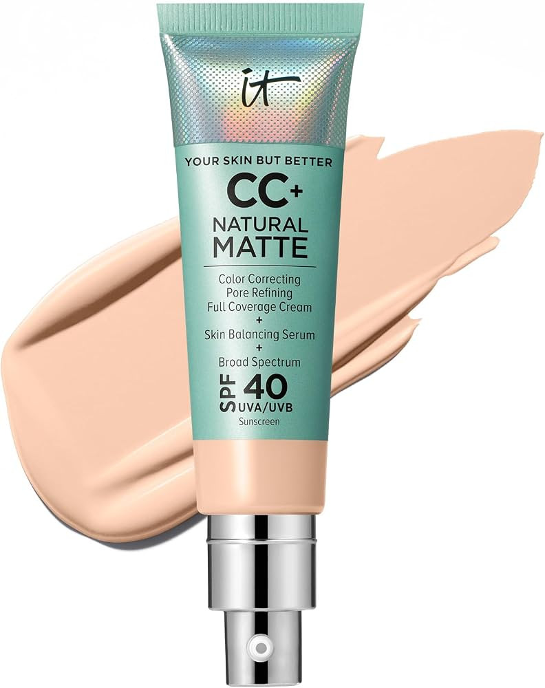 IT Cosmetics CC+ Cream Natural Matte Foundation with SPF 40 - Matte Finish | Amazon (US)