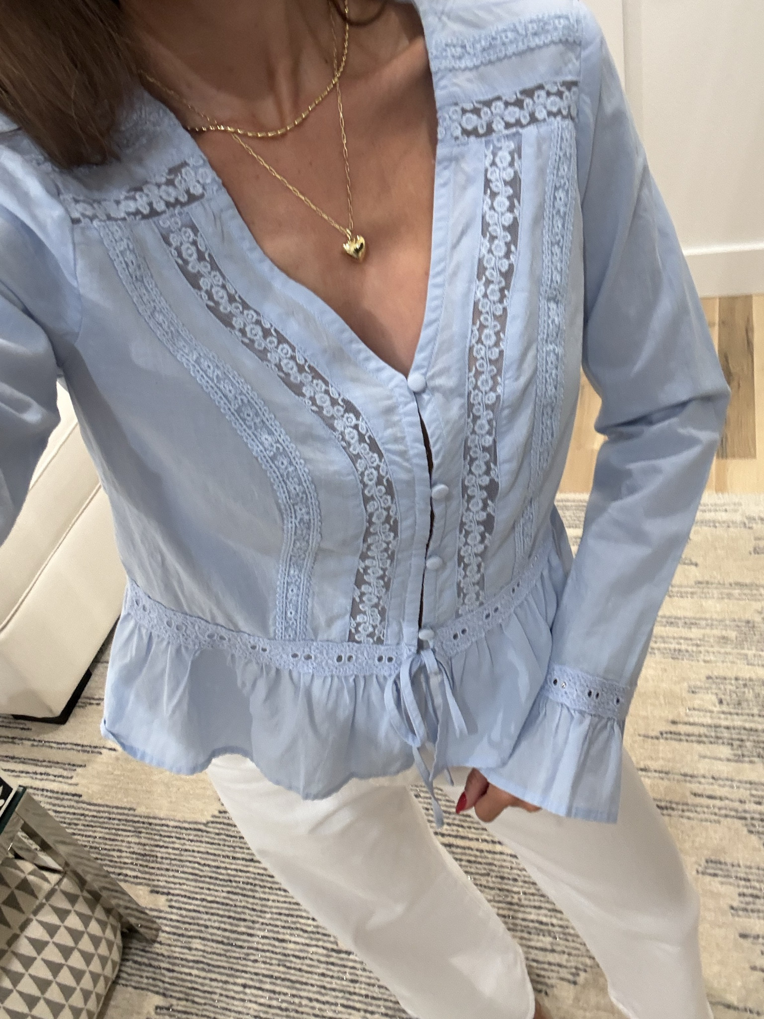 Target eyelet ruffle long sleeve top for spring size xs 

#LTKootd #LTKSaleAlert #LTKgrwm