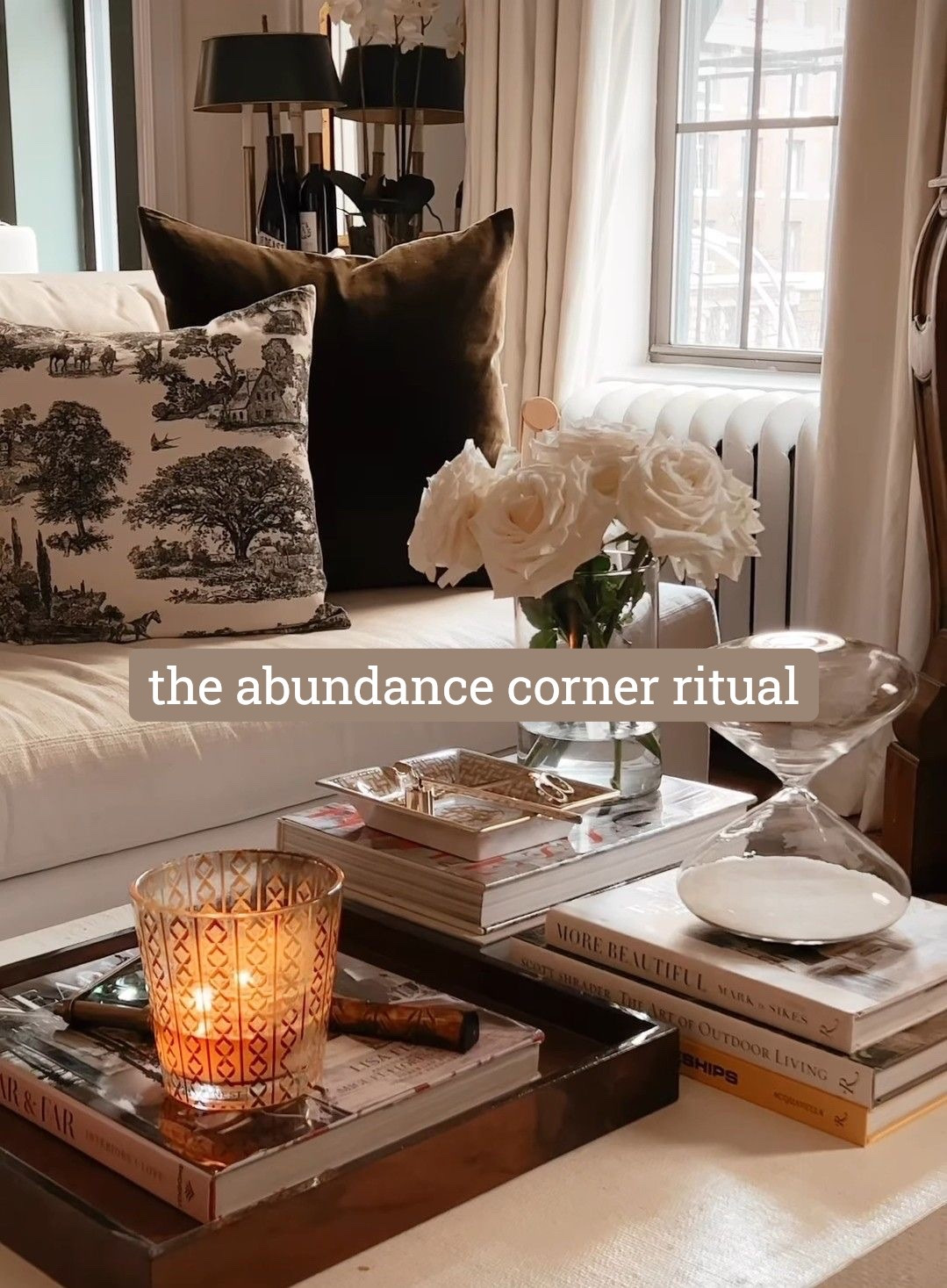 ✨ abundance corner essentials ✨

Every item in my abundance corner serves a purpose:

🕯️ The warm amber candle is first. Amber has always felt rich to me. It’s deep, cozy, expensive smelling & instantly makes a room feel like a luxury hotel lobby or private library. I light it whenever I’m planning, journaling, setting goals or working on something important.

⏳ The crystal hourglass is my reminder that time is the real luxury. Money can be earned back. Time can’t. Watching the sand fall keeps me focused on what actually moves my life forward.

🤎 The leather catchall tray is where I leave the little things that matter. Jewelry, cash, receipts, notes, business ideas. Instead of scattering them around the house, everything has a home.

✨ The brass candle snuffer might seem unnecessary until you own one. It’s a tiny detail, but luxury is often a collection of tiny details. It turns lighting a candle into a ritual instead of a habit.

📚 The floral interiors book reminds me that beautiful homes aren’t built overnight. Every page is filled with rooms layered over time, which feels a lot like building the life you want.

🌸 The pleated ceramic vase is for fresh flowers. Not because flowers make me richer, but because they make me act like someone who values beauty in her everyday life. I’ve learned that the way you care for your space is often the way you care for your goals.

My abundance corner isn’t about manifesting money.

It’s about creating a space that reminds me to think bigger, move slower & treat my future like it’s already worth investing in~bg🤍

#LTKdayinmylife #LTKHome #LTKSaleAlert