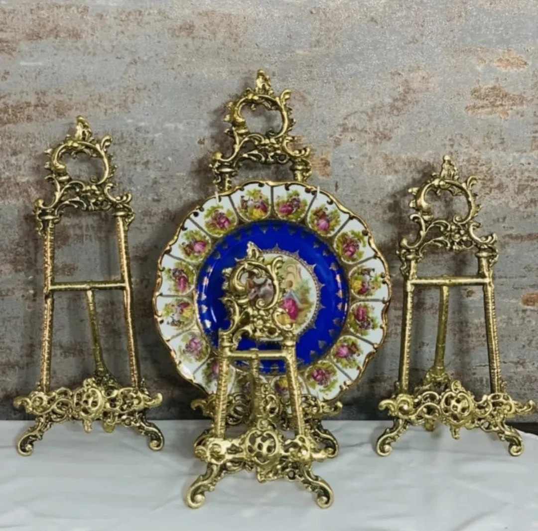 Handcrafted Gold Brass Victorian Easels,old Tripod Plate,photo Frame & Medal Displays,picture Sta... | Etsy (US)