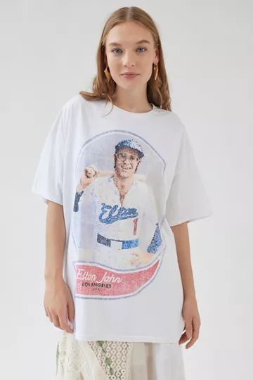 Elton John UO Exclusive L.A. Dodgers T-Shirt Dress | Urban Outfitters (US and RoW)