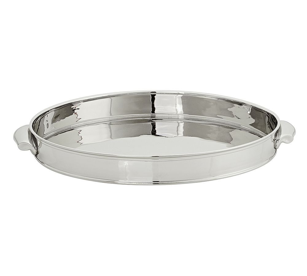 Harrison Round Bar Tray - Silver | Pottery Barn (US)