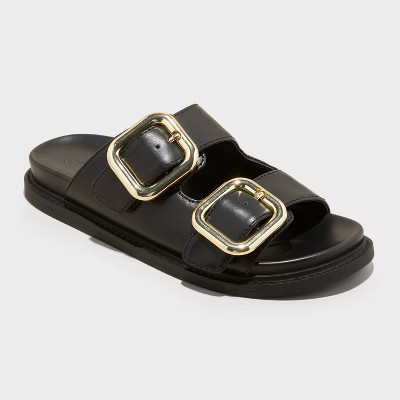 Women's Collin Double Buckle Footbed Sandals - Universal Thread™ | Target