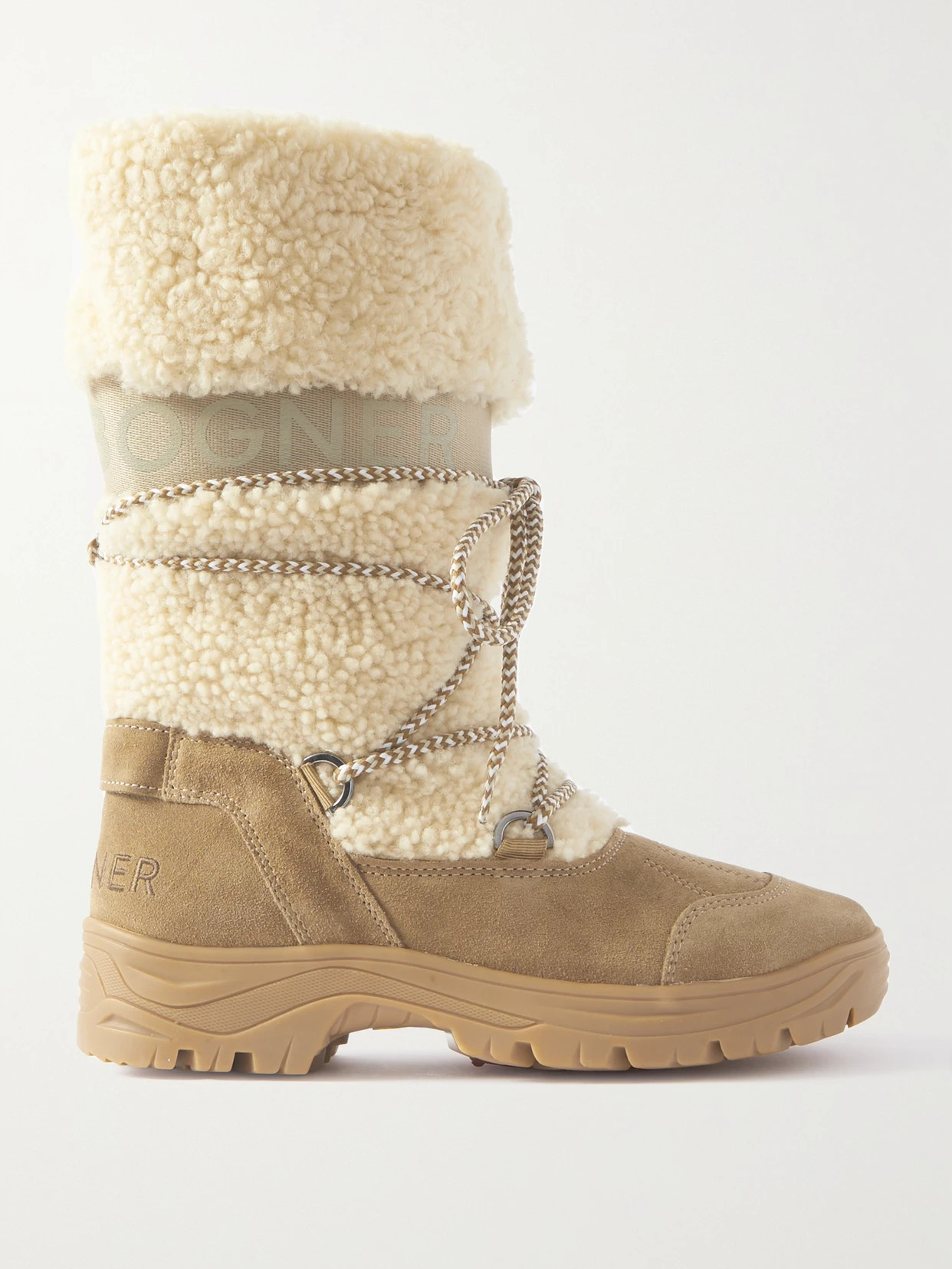 BOGNER - Alta Badia 2 B Shearling And Suede Snow Boots - Sand | NET-A-PORTER (UK & EU)