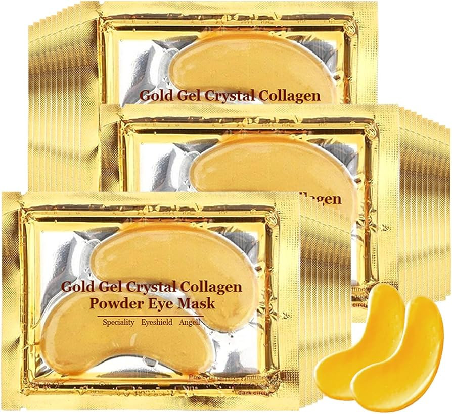 Adofect Collagen Powder Eye Mask 29 Pairs Gold Under Eye Gel Pads, Hyaluronic Acid Under Eye Mask... | Amazon (US)