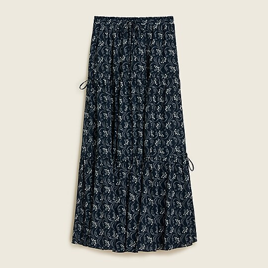Tiered chiffon maxi skirt in starry swirl | J. Crew US