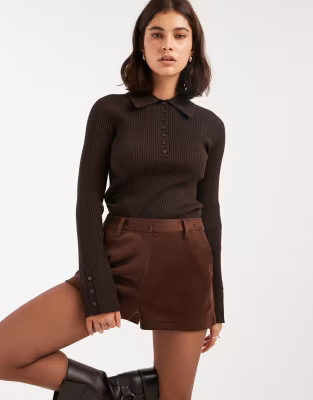 ASOS DESIGN suedette micro shorts in chocolate | ASOS (Global)