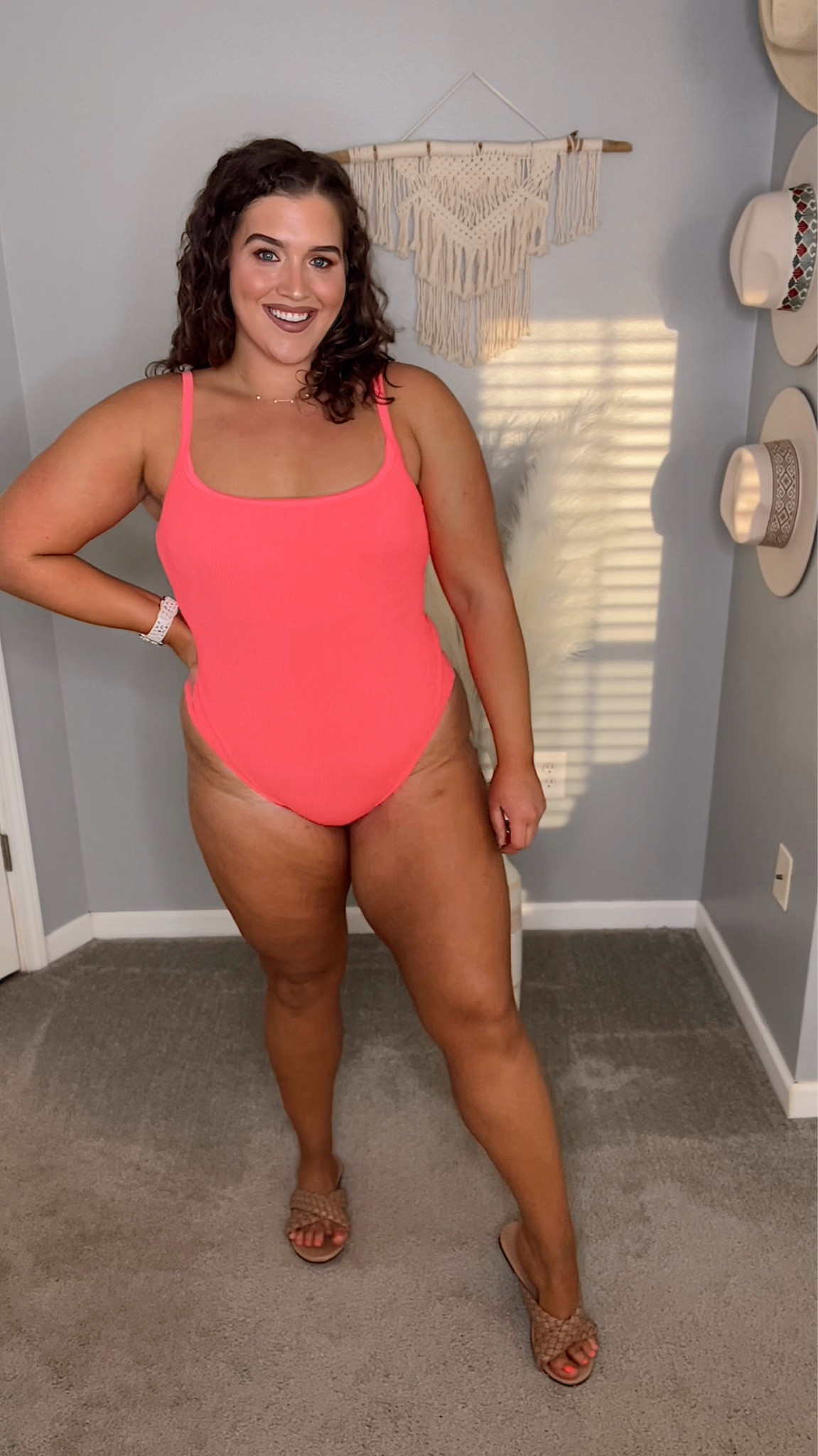 Colorful swimsuits 🌈 Aerie hot pink crinkle one piece swimsuit
Wearing an XL, extra stretch! 🌊👙
#midsizeoutfits #swimsuits #swimwear #springbreak #springstyle #resortwear #vacationoutfits #coverup #onepiece #summerstyle #summerfashion #hotpink #neon #sandals #selftanner

#LTKSeasonal #LTKswim #LTKcurves
