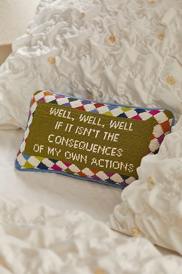 Well Needlepoint Throw Pillow By Furbish | Urban Outfitters (US and RoW)