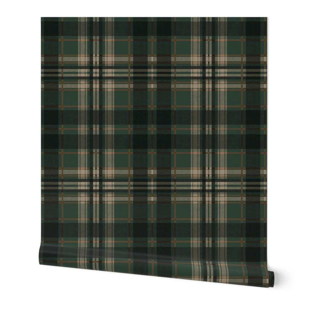 Wallpaper in Cabin Plaid -Elegant Green | Spoonflower
