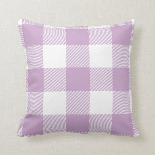 Buffalo Check Pastel Lavender Purple Throw Pillow | Zazzle