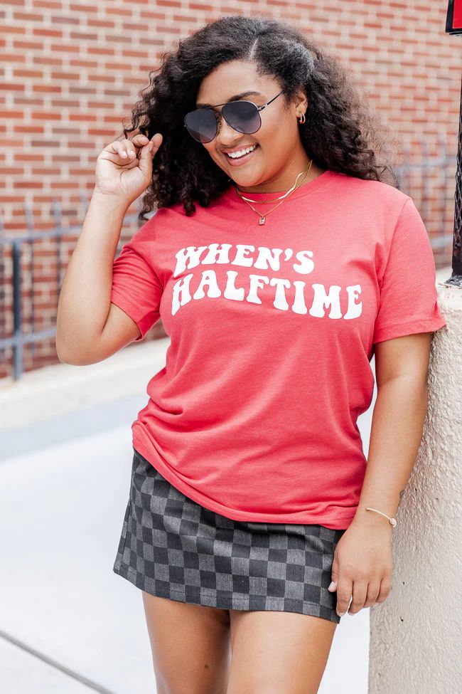 Whens Halftime Red Graphic Tee | Pink Lily