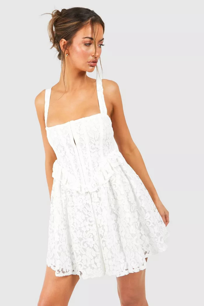 Corset Lace Mini Dress | Boohoo.com (UK & IE)