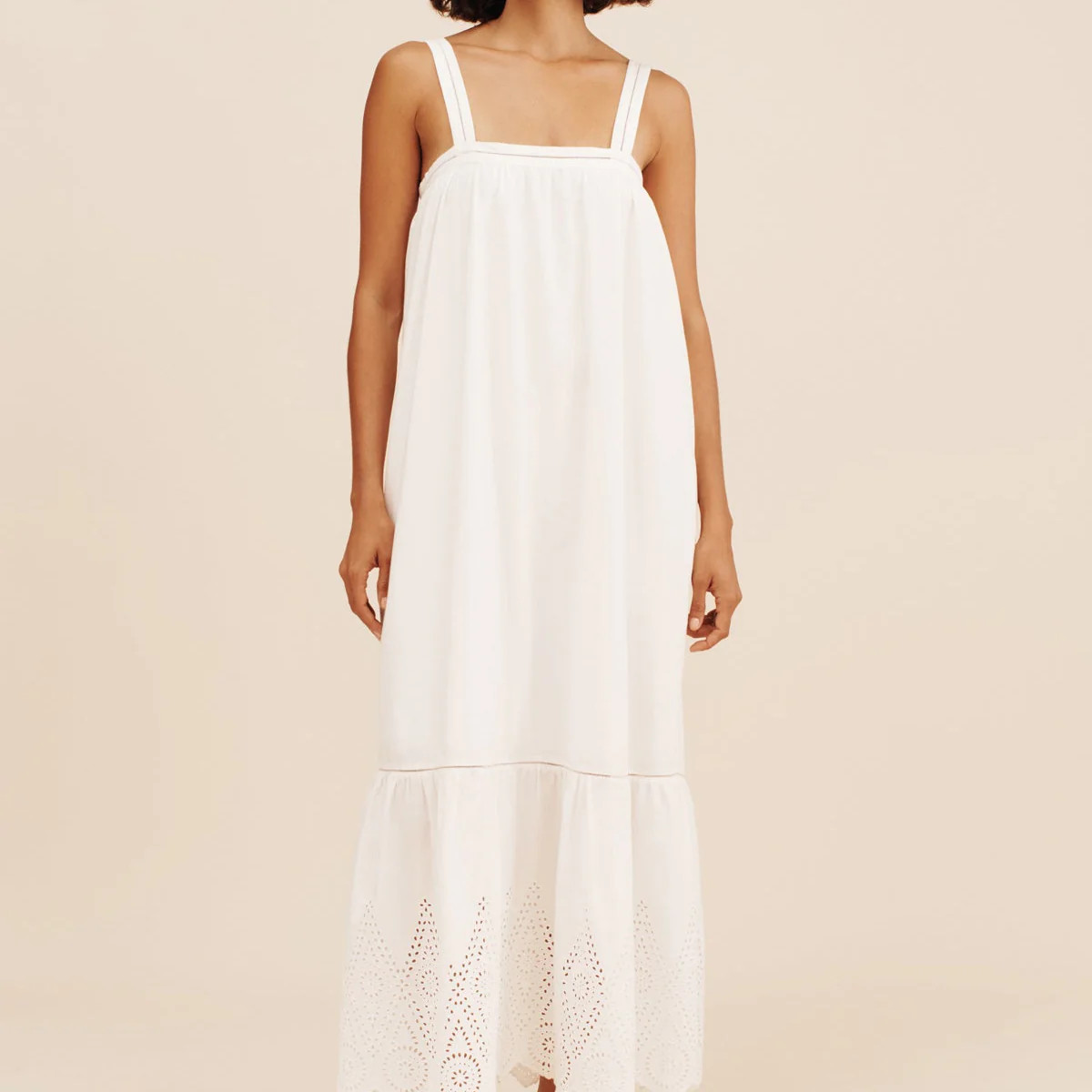 LOUISA TIE DRESS - VINTAGE WHITE | POSSE (US)