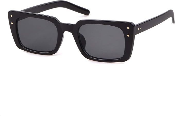 Retro Vintage Square Women Sunglasses Small Plastic Frame with Rivet | Amazon (US)
