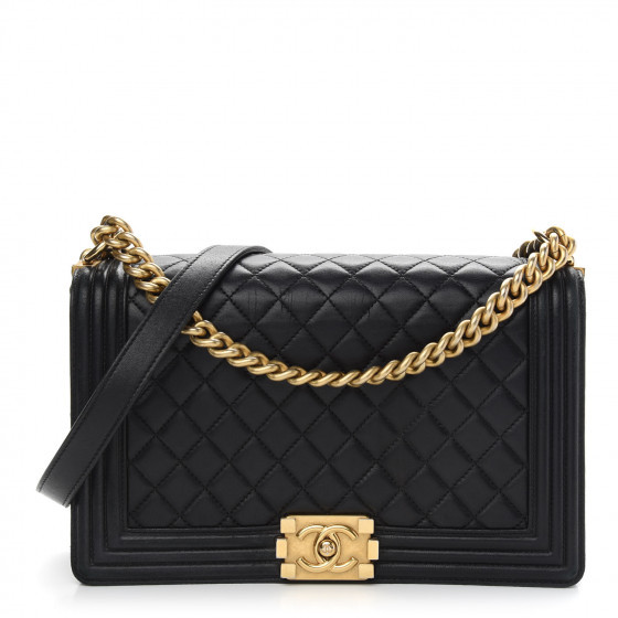 Lambskin Quilted New Medium Boy Flap Black | FASHIONPHILE (US)