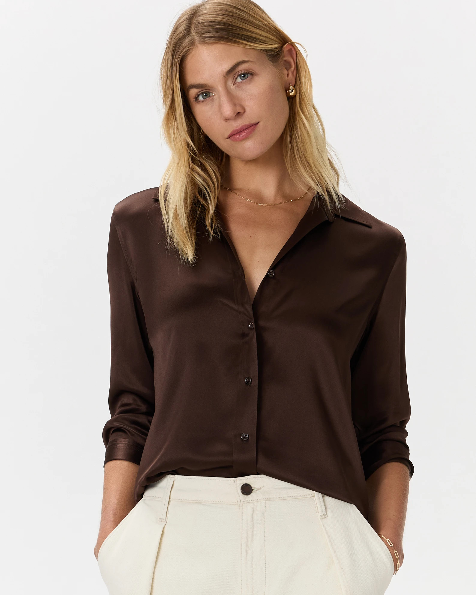 100% Washable Silk Three-Quarter Sleeve Shirt | Quince