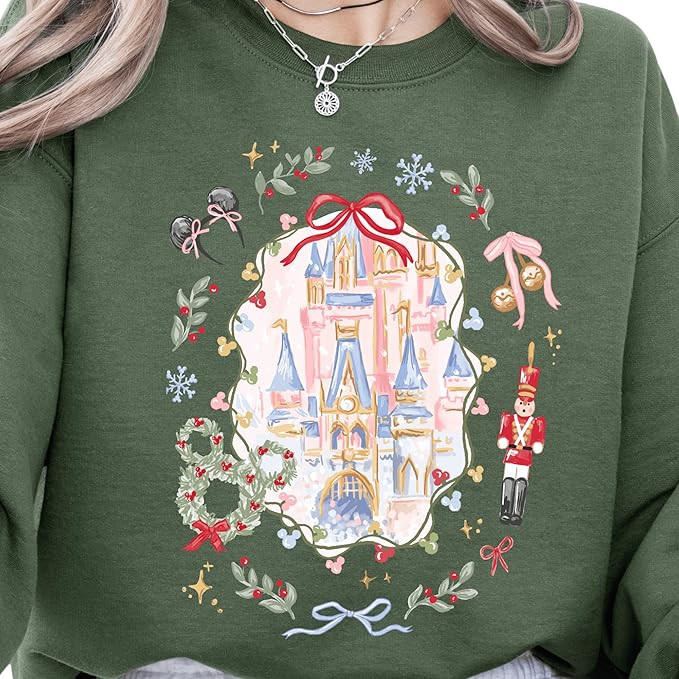 Vintage Magic Kingdom Christmas Sweatshirt, Retro Merry Christmas Disneyland Tee, Family Matching... | Amazon (US)