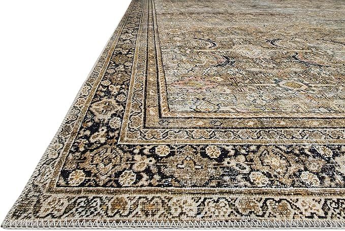 Loloi ll Layla Collection Printed Vintage Persian Area Rug 5'0" x 7'6" Olive/Charcoal | Amazon (US)