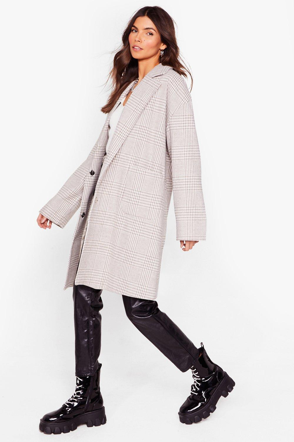 Totally Checked Out Longline Coat | NastyGal (US & CA)