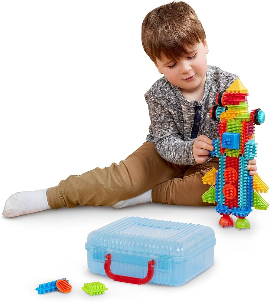 Battat- Bristle Blocks- STEM Interlocking Building Blocks- 50 pc Playset- Reusable Carry Case - D... | Amazon (US)