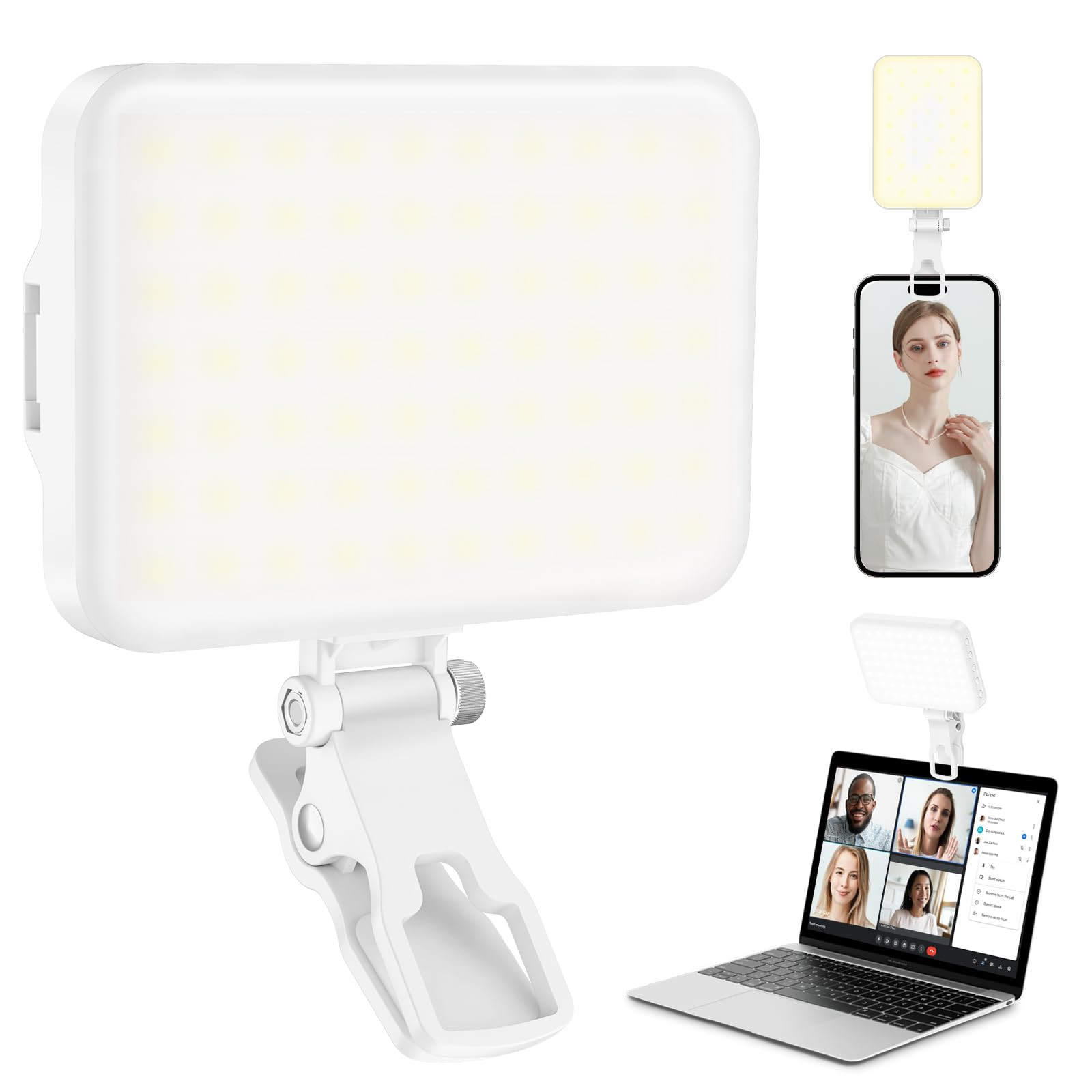 ALTSON 60 LED Portable Selfie Light Video Conference Lighting with Clip & Camera Tripod Adapter R... | Amazon (US)