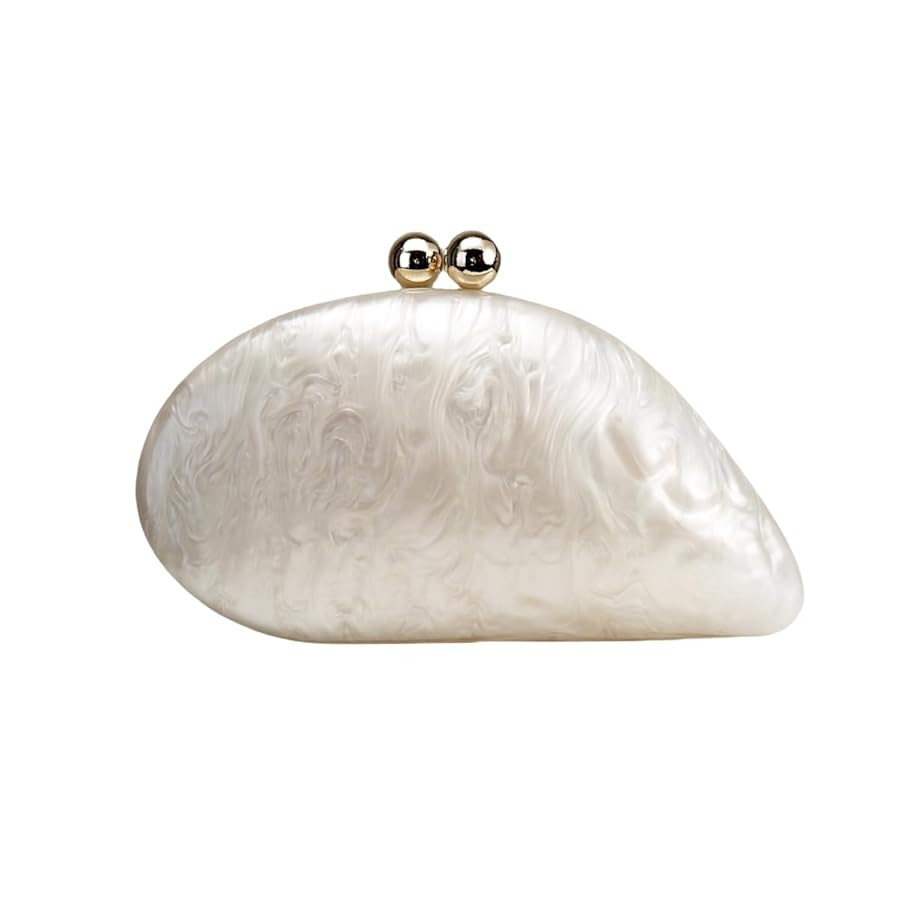 UMREN Seashell Chain Shoulder Bag for Women Acrylic Evening Clutch Bag Glitter Marble Purse Handb... | Amazon (US)