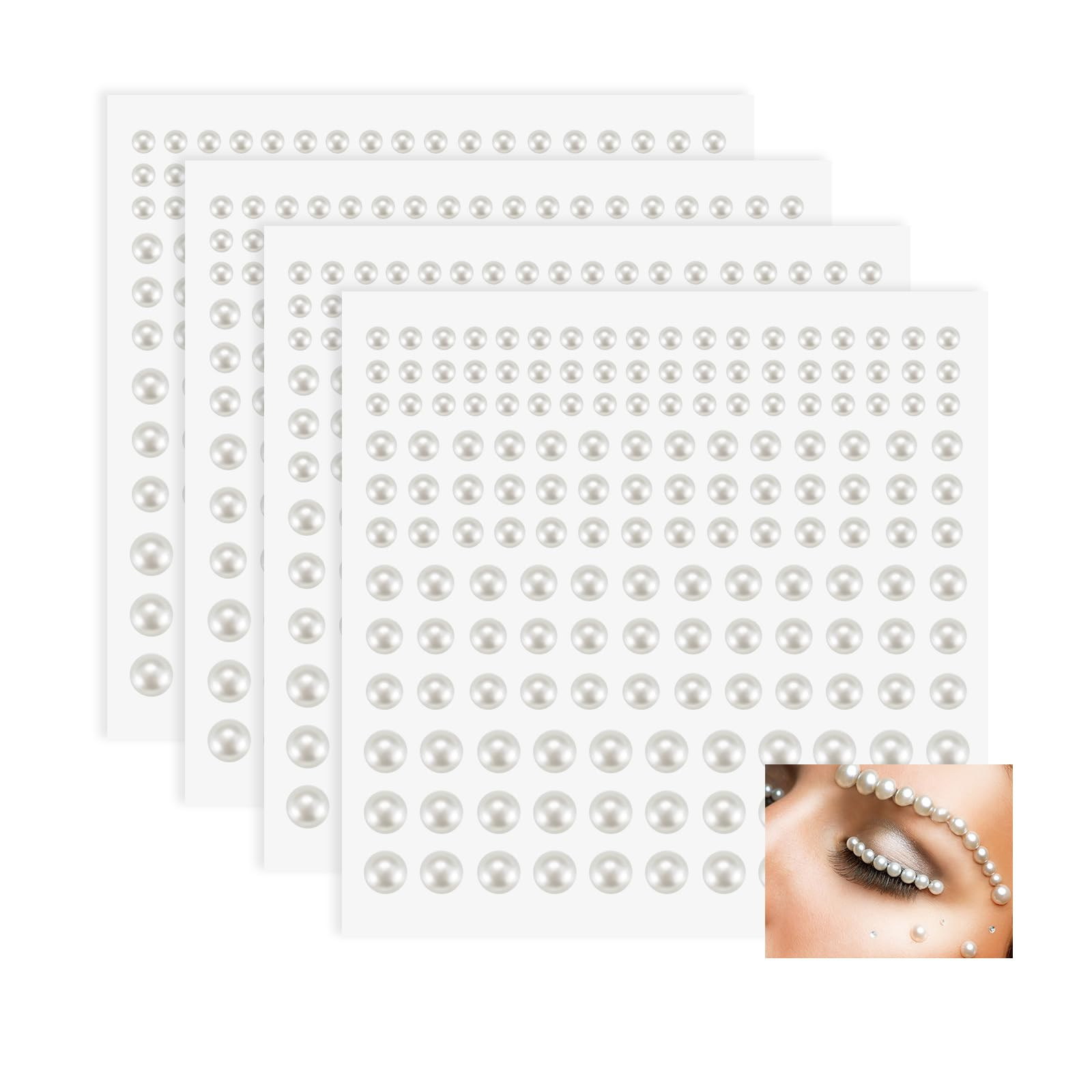 BlingKingdom 660pcs Self Adhesive Pearl Stickers Flat Back Pearls for Craft Hair Face Makeup Nail... | Amazon (US)