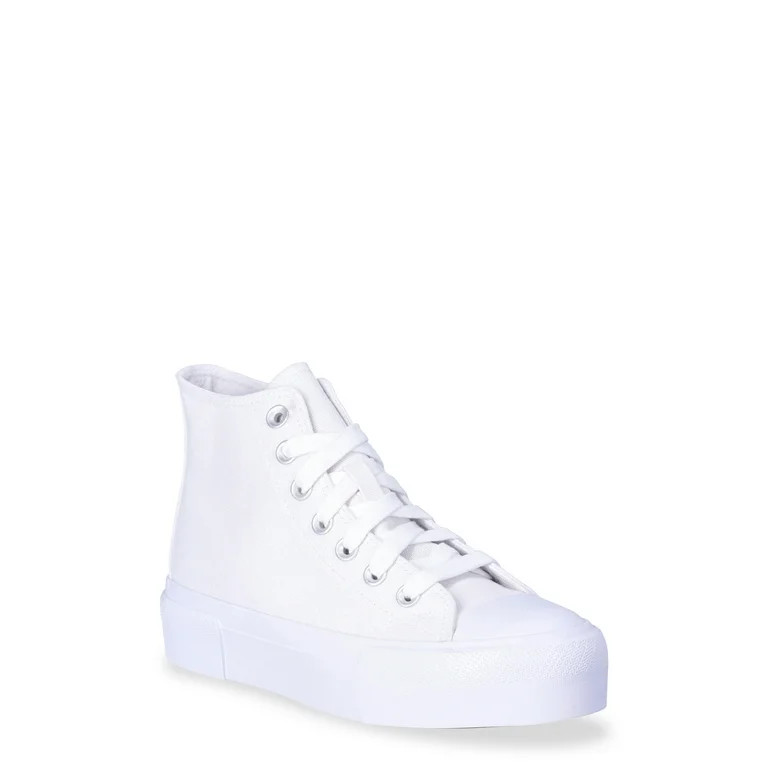 No Boundaries Women's Platform Lace Up Hi Top Sneakers | Walmart (US)
