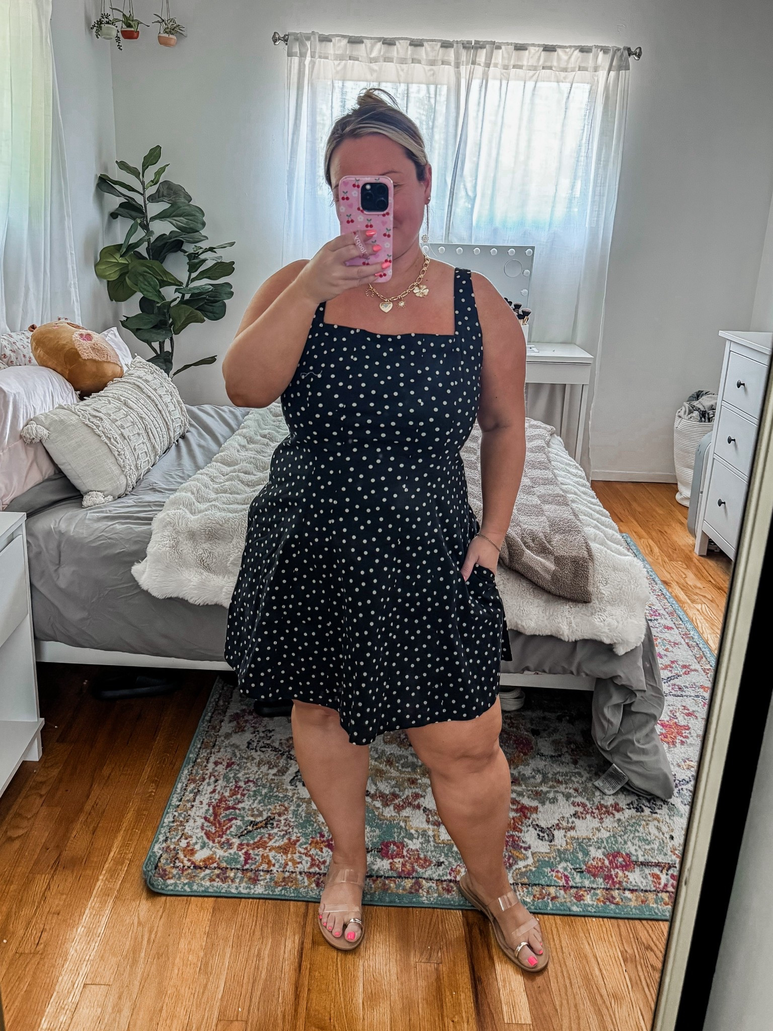 Abercrombie sale code AFSUMMER for added discount at checkout 
Mini dress size XL regular! I could do a size Large regular for a more fitted look and do no bra just FYI! 

Summer outfit, summer style, summer dress, resort wear, travel style, petite style, vacation outfit, polka dots 

#LTKSaleAlert #LTKPetite #LTKMidsize
