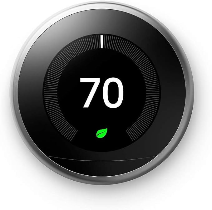 Google T3007ES Nest Learning Thermostat 3rd Generation, Stainless Steel, Works with Amazon Alexa,... | Amazon (US)