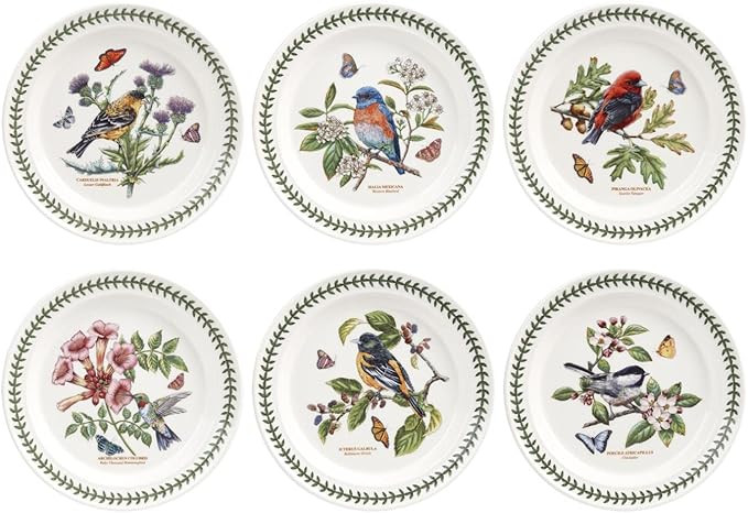 Portmeirion Botanic Garden Birds Collection Dinner Plates | Set of 6 Plates 10.5 Inch with Assort... | Amazon (US)