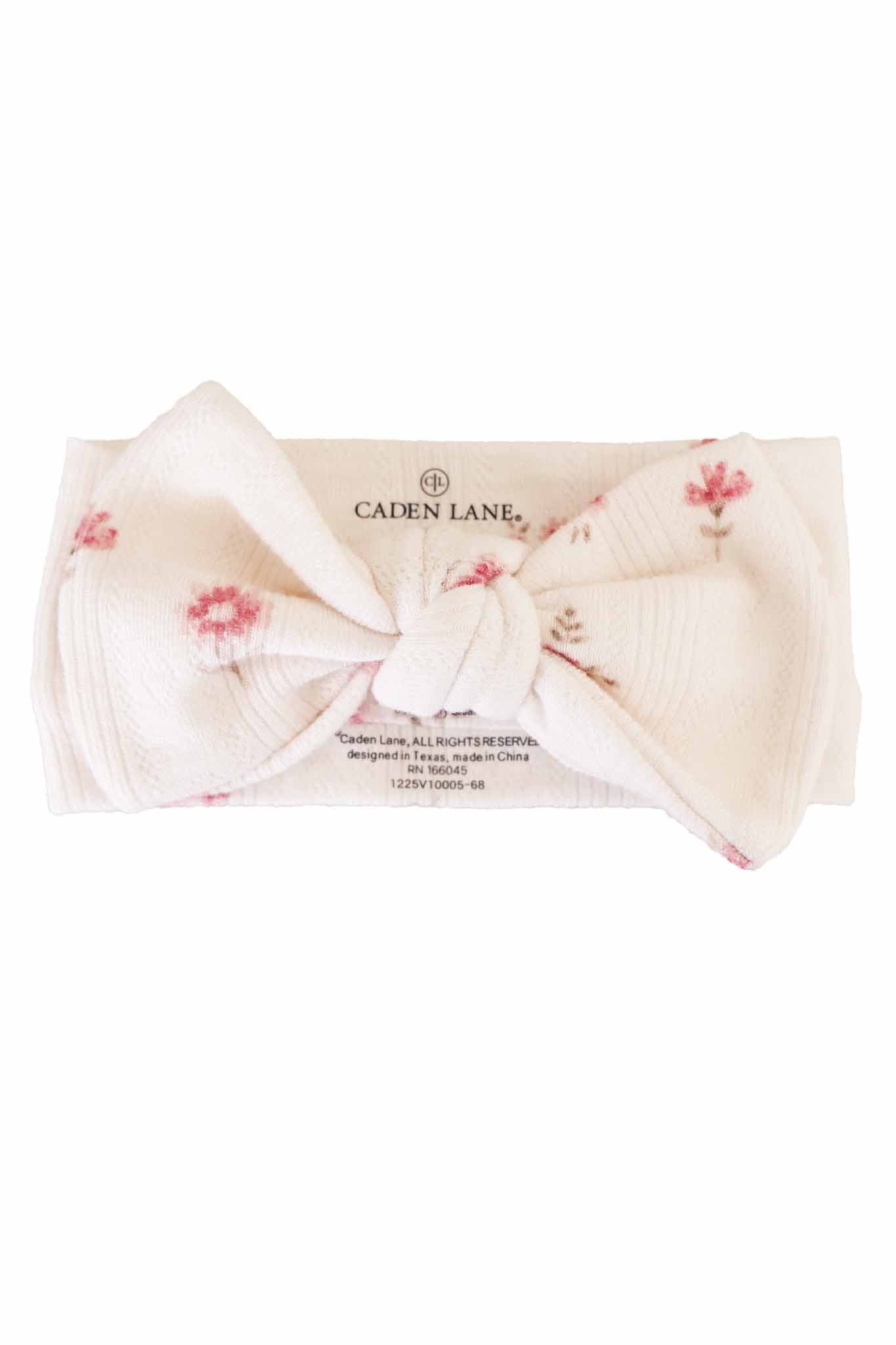 Precious Posies Pointelle Knit Large Bow Headwrap | Caden Lane
