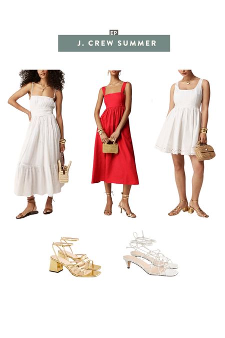  J. Crew summer arrivals! for weddings, summer parties, and elevated style occasions. 

#petite summer dresses & minimal sandals  

#LTKSeasonal #LTKwedding