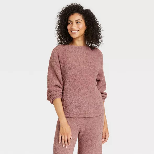 Women's Feather Yarn Lounge Pullover Sweater - Stars Above™ | Target