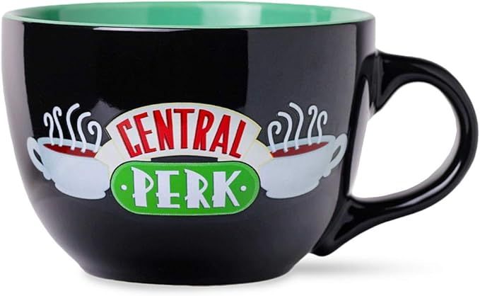 Silver Buffalo - Friends Central Perk Ceramic Mug - Oversized for Coffee, Soup - Black - 24 oz | Amazon (US)