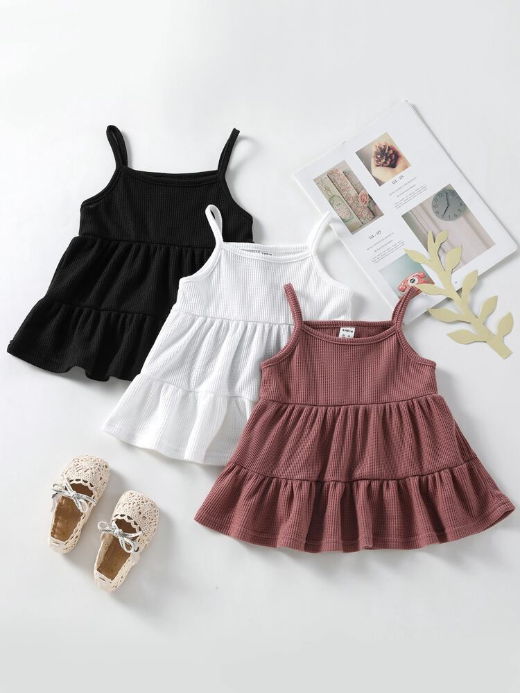 Toddler Girls 3pcs Ruffle Hem Cami Top | SHEIN