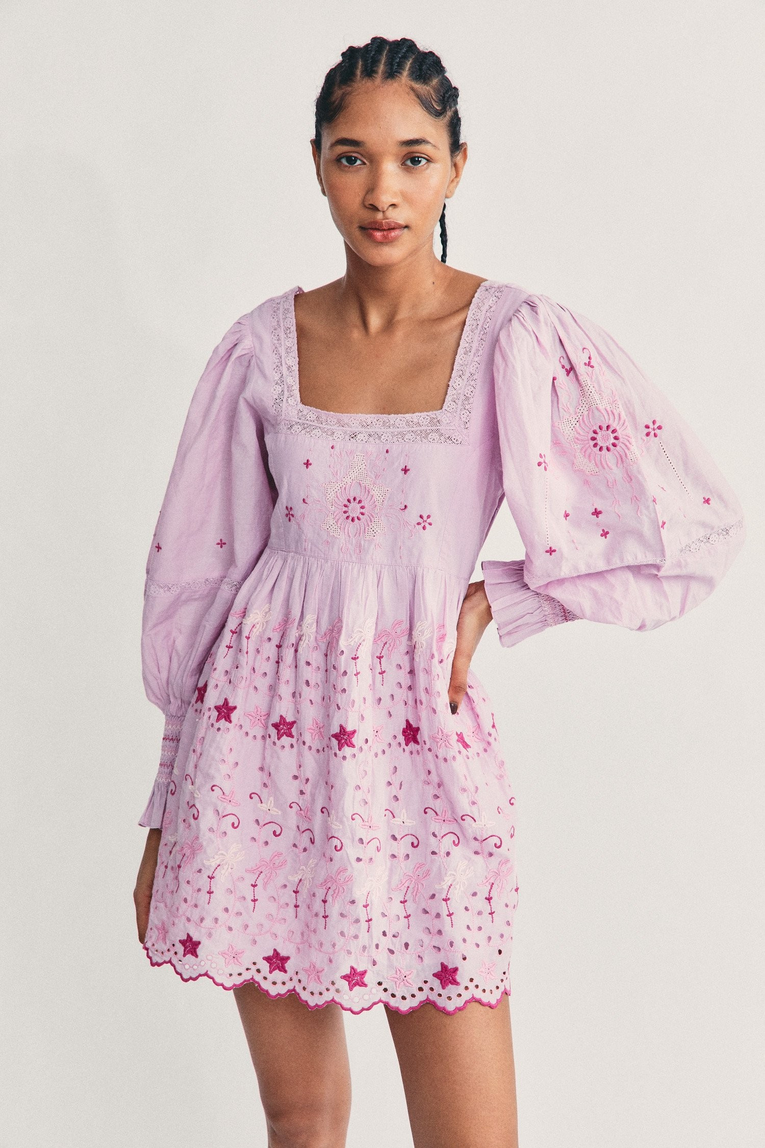 Freja Long Sleeve Mini Dress | LOVESHACKFANCY