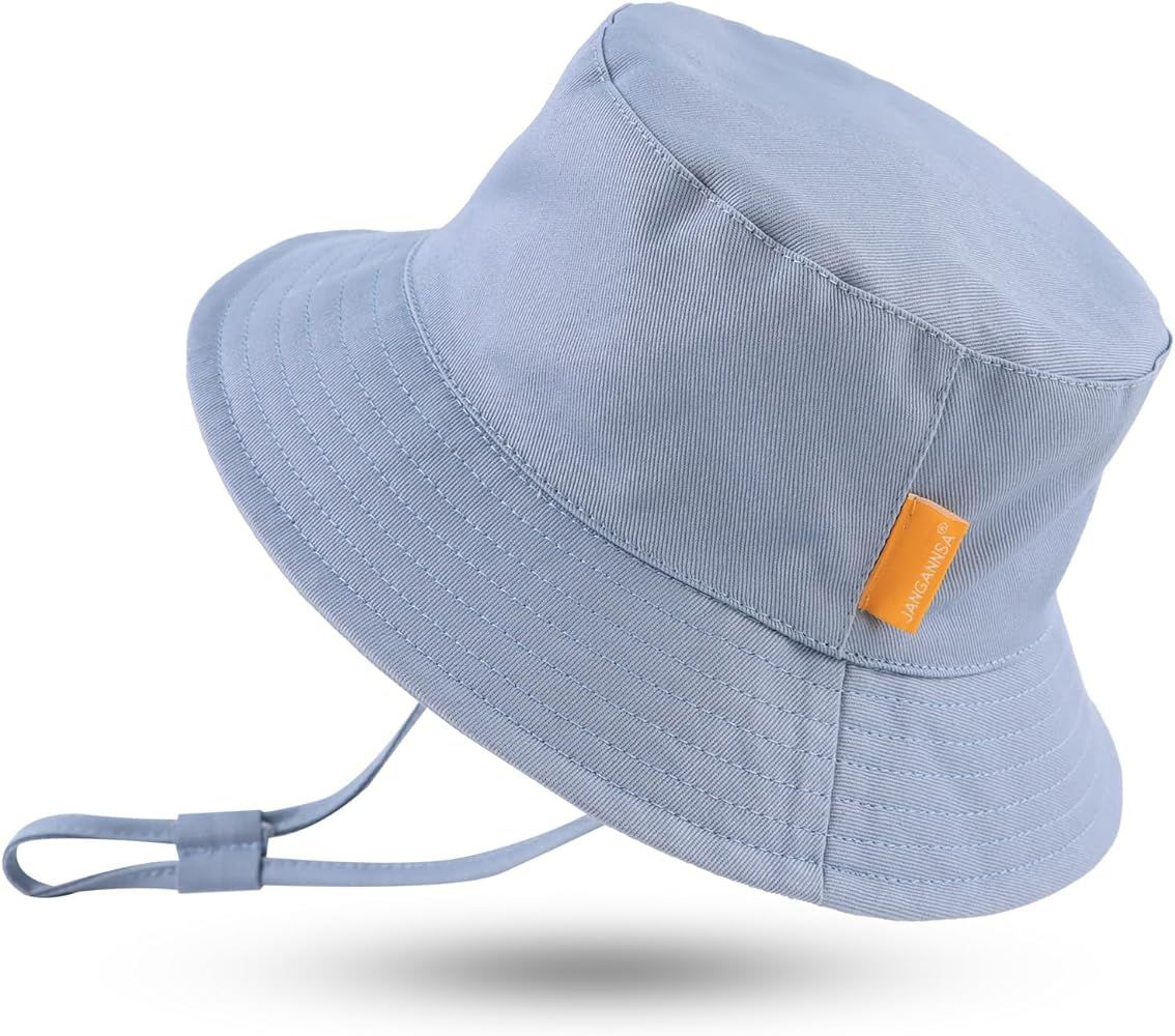 Cotton Baby Sun Hat Infant Toddler Boys Girls Bucket Hats Summer Sun Protection Kids Beach Caps | Amazon (US)
